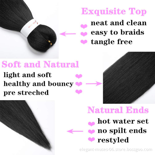 New Arrivals expression braid hair and expression hair bulk with expression pre stretched braiding hair 24 inches 100g